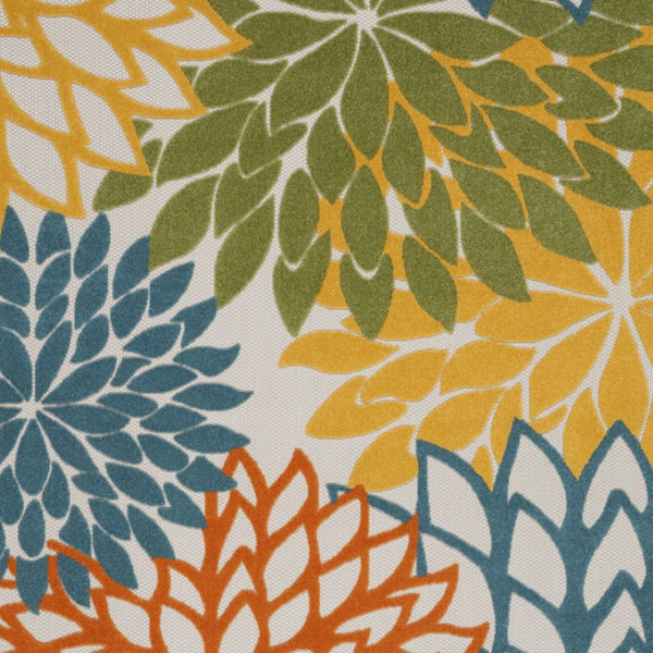 HomeRoots 12' X 15' Vibrant Blue and Yellow Tropical Area Rug - Durable, Weather-Resistant for Indoor/Outdoor Use 479767