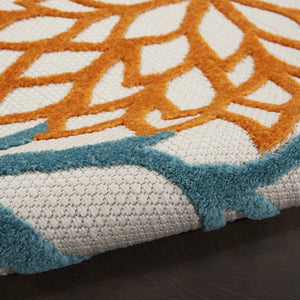 Homeroots 4' X 6' Blue And Yellow Indoor Outdoor Area Rug - Chic & Durable For Patio, Kitchen & Living Space  Polypropylene 479773