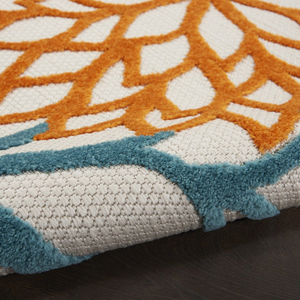 Homeroots 4' X 6' Blue And Yellow Indoor Outdoor Area Rug - Chic & Durable For Patio, Kitchen & Living Space  Polypropylene 479773