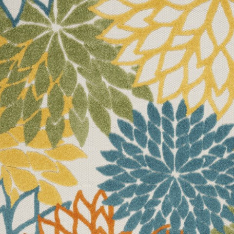 Homeroots 4' X 6' Blue And Yellow Indoor Outdoor Area Rug - Chic & Durable For Patio, Kitchen & Living Space  Polypropylene 479773