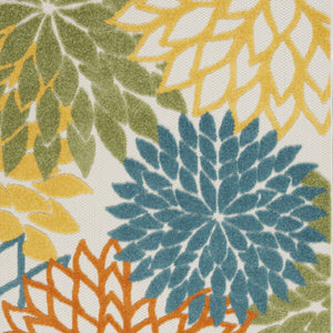 HomeRoots 5' Vibrant Blue and Yellow Indoor Outdoor Area Rug - Durable, Stain-Resistant, Stylish Comfort for All Spaces 479775