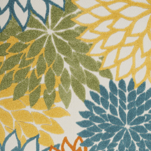 HomeRoots 6' Vibrant Blue and Yellow Indoor/Outdoor Area Rug - Durable, Weather-Resistant for High-Traffic Spaces 479777
