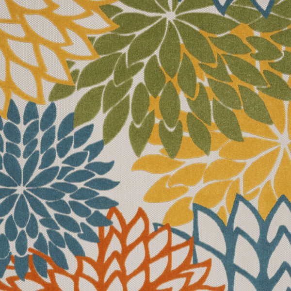 Homeroots 8' X 11' Turquoise Floral Non Skid Indoor Outdoor Area Rug  Polypropylene 479779