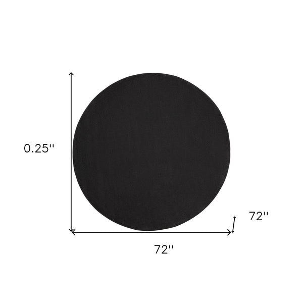 Homeroots 6' X 6' Black Round Non Skid Indoor Outdoor Area Rug  Polypropylene 479790