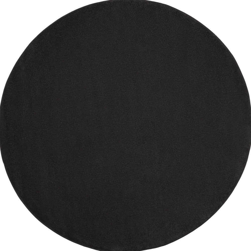 Homeroots 6' X 6' Black Round Non Skid Indoor Outdoor Area Rug  Polypropylene 479790