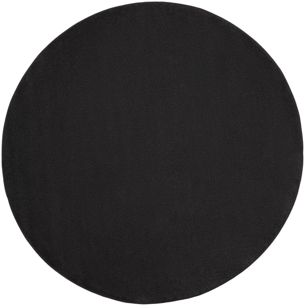 Homeroots 6' X 6' Black Round Non Skid Indoor Outdoor Area Rug  Polypropylene 479790