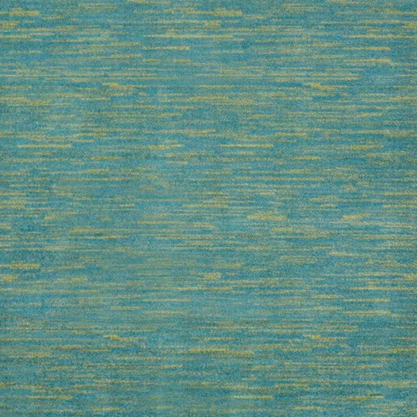 Homeroots 5' X 5' Blue And Green Square Striped Non Skid Indoor Outdoor Area Rug  Polypropylene 479794