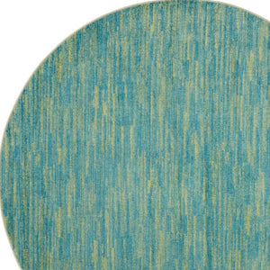 Homeroots 6' X 6' Blue And Green Round Striped Non Skid Indoor Outdoor Area Rug  Polypropylene 479795