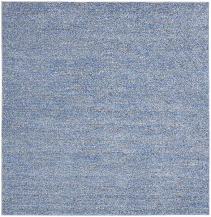 Homeroots 5' X 5' Blue And Grey Square Striped Non Skid Indoor Outdoor Area Rug  Polypropylene 479799