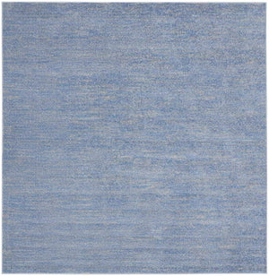 Homeroots 5' X 5' Blue And Grey Square Striped Non Skid Indoor Outdoor Area Rug  Polypropylene 479799