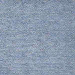 Homeroots 5' X 5' Blue And Grey Square Striped Non Skid Indoor Outdoor Area Rug  Polypropylene 479799