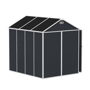English Elm 8*7ft Outdoor Resin Storage Shed with Double Door Windows and Uv Resistant Floor W1598S00028