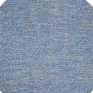 Homeroots 6' X 6' Blue And Grey Round Striped Non Skid Indoor Outdoor Area Rug  Polypropylene 479800