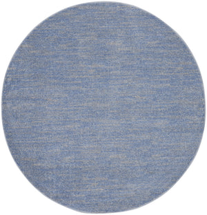 Homeroots 6' X 6' Blue And Grey Round Striped Non Skid Indoor Outdoor Area Rug  Polypropylene 479800