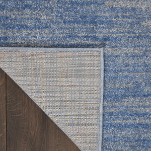 HomeRoots 9' x 12' Blue & Gray Striped Area Rug - Versatile Indoor/Outdoor Design for Stylish Spaces & Durability 479801