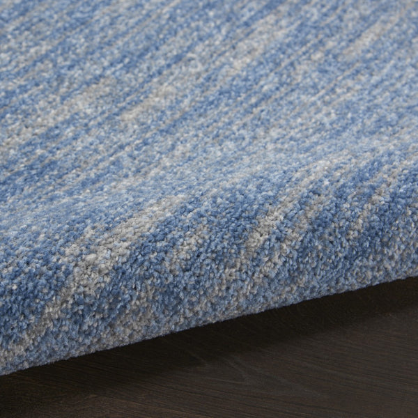 HomeRoots 9' x 12' Blue & Gray Striped Area Rug - Versatile Indoor/Outdoor Design for Stylish Spaces & Durability 479801