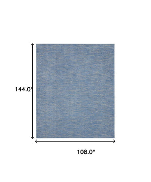 Homeroots 9' X 12' Blue And Grey Striped Non Skid Indoor Outdoor Area Rug  Polypropylene 479801