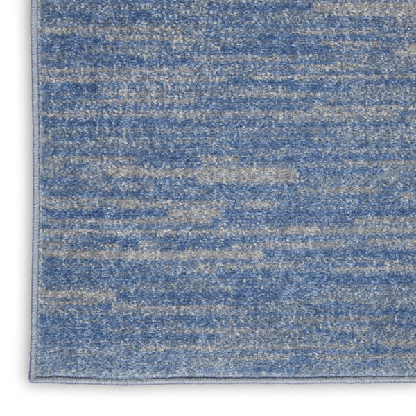HomeRoots 9' x 12' Blue & Gray Striped Area Rug - Versatile Indoor/Outdoor Design for Stylish Spaces & Durability 479801