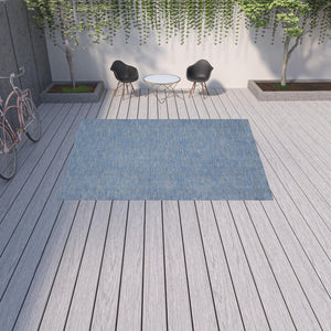Homeroots 9' X 12' Blue And Grey Striped Non Skid Indoor Outdoor Area Rug  Polypropylene 479801