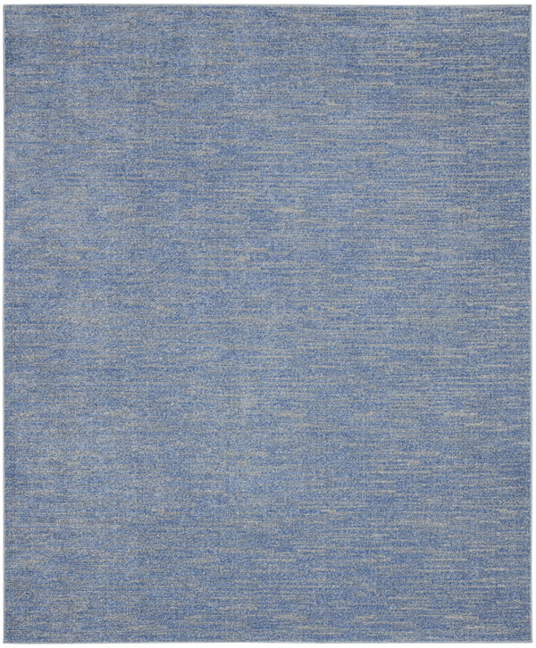 HomeRoots 9' x 12' Blue & Gray Striped Area Rug - Versatile Indoor/Outdoor Design for Stylish Spaces & Durability 479801