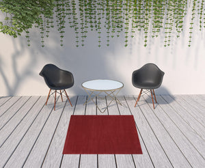 Homeroots 5' X 5' Brick Red Square Non Skid Indoor Outdoor Area Rug  Polypropylene 479805