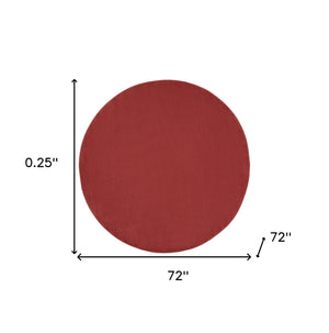 Homeroots 6' X 6' Brick Red Round Non Skid Indoor Outdoor Area Rug  Polypropylene 479806