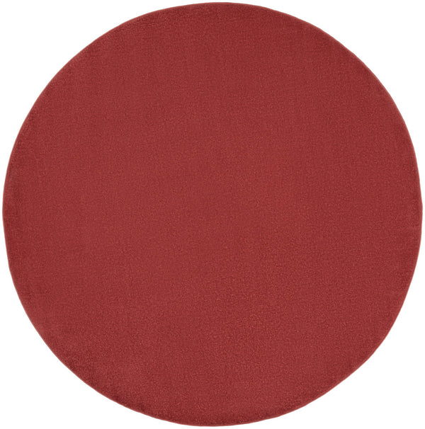 Homeroots 6' X 6' Brick Red Round Non Skid Indoor Outdoor Area Rug  Polypropylene 479806