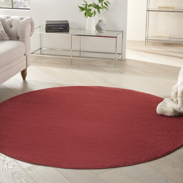 Homeroots 6' X 6' Brick Red Round Non Skid Indoor Outdoor Area Rug  Polypropylene 479806
