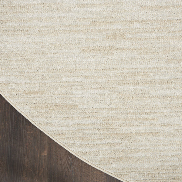 Homeroots 6' X 6' Ivory And Beige Round Non Skid Indoor Outdoor Area Rug  Polypropylene 479816