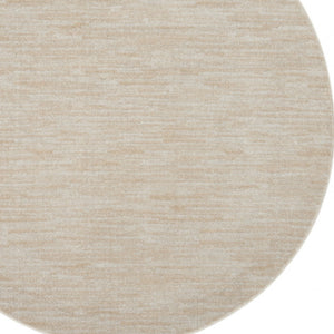 Homeroots 6' X 6' Ivory And Beige Round Non Skid Indoor Outdoor Area Rug  Polypropylene 479816