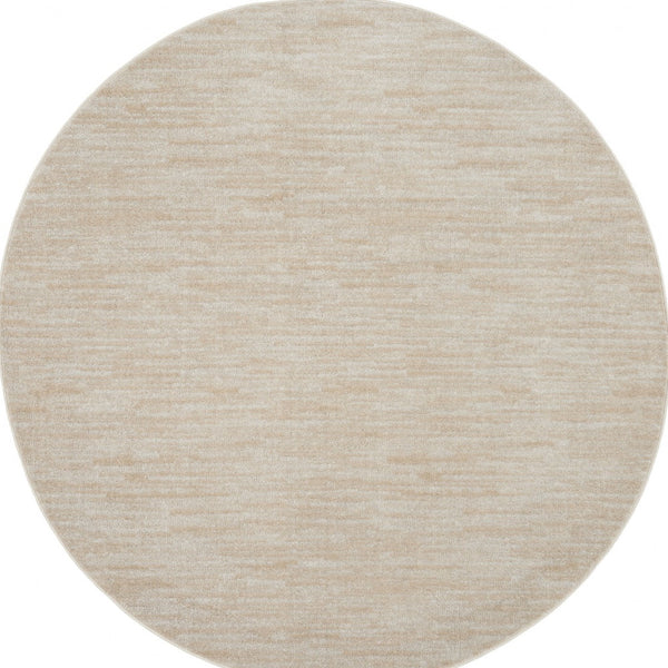 Homeroots 6' X 6' Ivory And Beige Round Non Skid Indoor Outdoor Area Rug  Polypropylene 479816