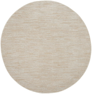 Homeroots 6' X 6' Ivory And Beige Round Non Skid Indoor Outdoor Area Rug  Polypropylene 479816