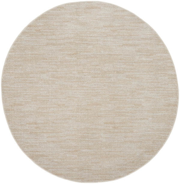 Homeroots 6' X 6' Ivory And Beige Round Non Skid Indoor Outdoor Area Rug  Polypropylene 479816