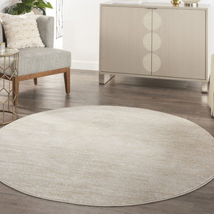 Homeroots 6' X 6' Ivory And Beige Round Non Skid Indoor Outdoor Area Rug  Polypropylene 479816