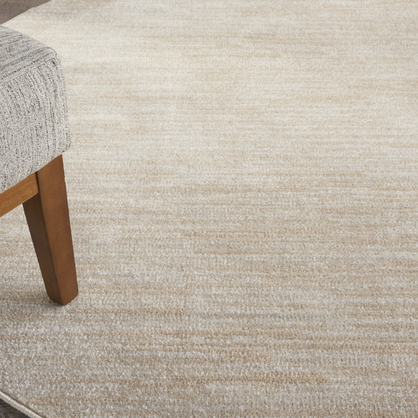 Homeroots 6' X 6' Ivory And Beige Round Non Skid Indoor Outdoor Area Rug  Polypropylene 479816