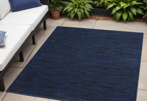 Homeroots 5' Midnight Blue Square Indoor Outdoor Area Rug  Polypropylene 479819