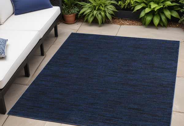 Homeroots 5' Midnight Blue Square Indoor Outdoor Area Rug  Polypropylene 479819