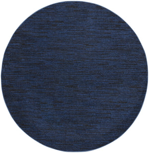 Homeroots 6' X 6' Midnight Blue Round Non Skid Indoor Outdoor Area Rug  Polypropylene 479820