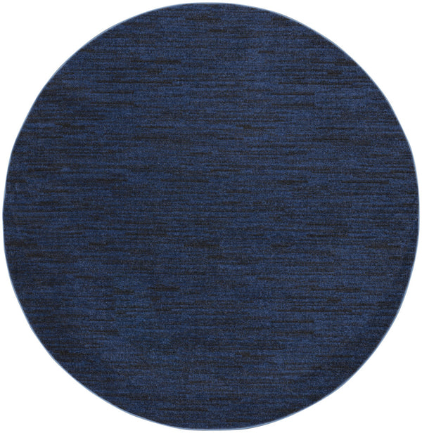 Homeroots 6' X 6' Midnight Blue Round Non Skid Indoor Outdoor Area Rug  Polypropylene 479820