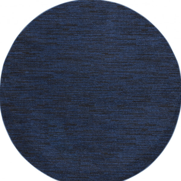 Homeroots 6' X 6' Midnight Blue Round Non Skid Indoor Outdoor Area Rug  Polypropylene 479820