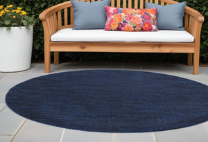 Homeroots 6' X 6' Midnight Blue Round Non Skid Indoor Outdoor Area Rug  Polypropylene 479820