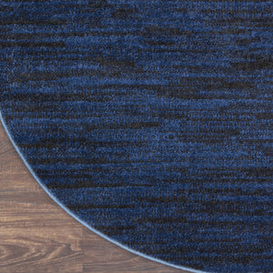 Homeroots 6' X 6' Midnight Blue Round Non Skid Indoor Outdoor Area Rug  Polypropylene 479820