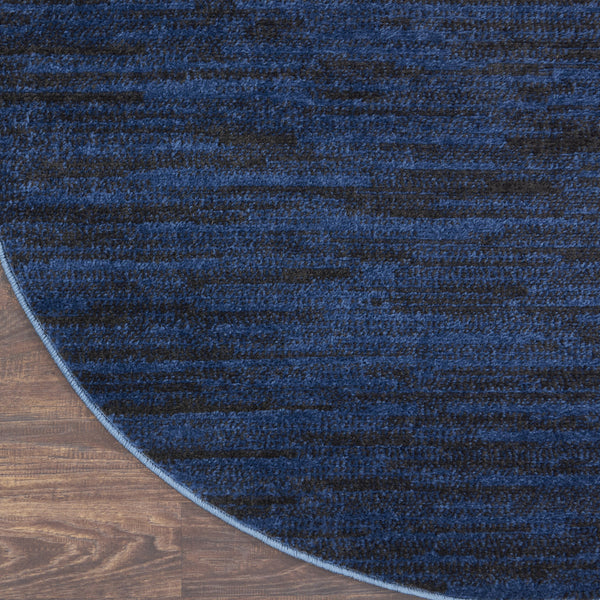 Homeroots 6' X 6' Midnight Blue Round Non Skid Indoor Outdoor Area Rug  Polypropylene 479820