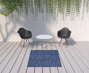 Homeroots 5' X 5' Navy Blue Square Non Skid Indoor Outdoor Area Rug  Polypropylene 479823