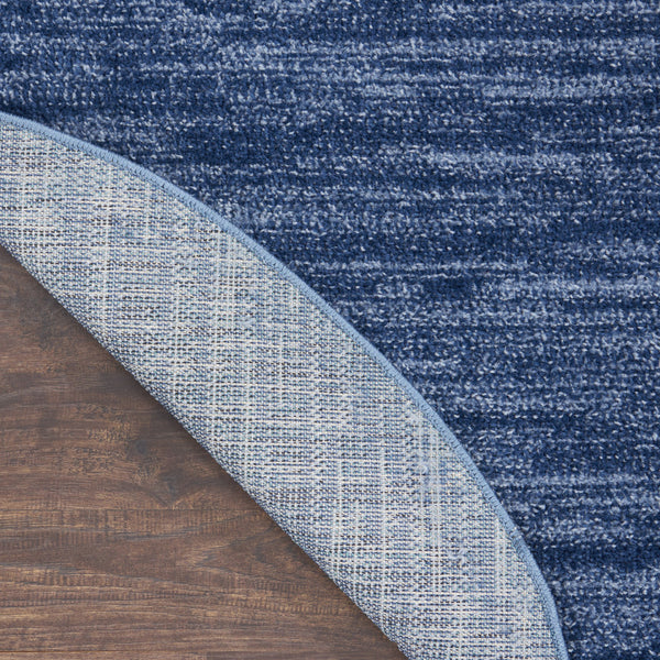 Homeroots 6' X 6' Navy Blue Round Non Skid Indoor Outdoor Area Rug  Polypropylene 479824