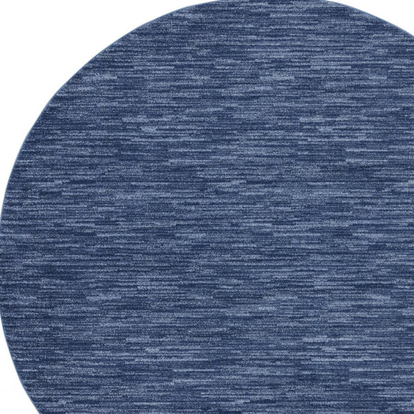 Homeroots 6' X 6' Navy Blue Round Non Skid Indoor Outdoor Area Rug  Polypropylene 479824