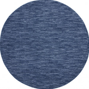 Homeroots 6' X 6' Navy Blue Round Non Skid Indoor Outdoor Area Rug  Polypropylene 479824