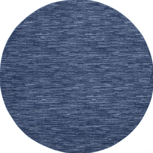 Homeroots 6' X 6' Navy Blue Round Non Skid Indoor Outdoor Area Rug  Polypropylene 479824