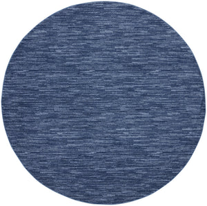 Homeroots 6' X 6' Navy Blue Round Non Skid Indoor Outdoor Area Rug  Polypropylene 479824