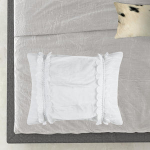 Homeroots White King 100% Cotton 300 Thread Count Machine Washable Down Alternative Comforter  100% Cotton 479843